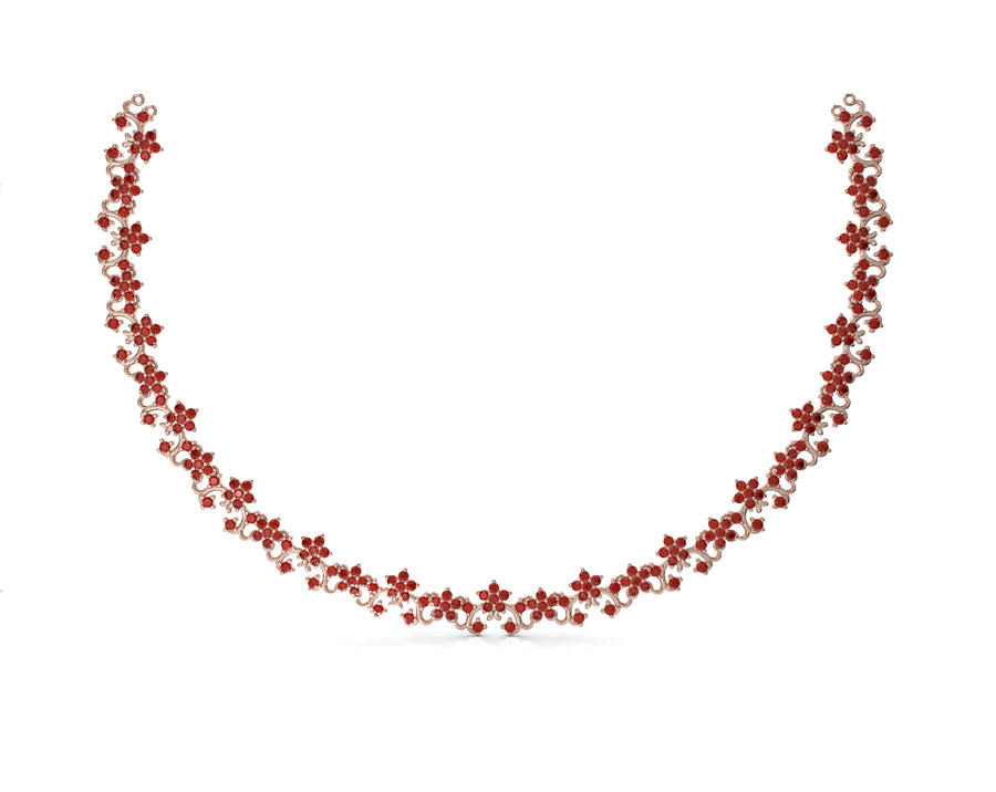 3 large gold chain flower series inlaid with crystal stone
