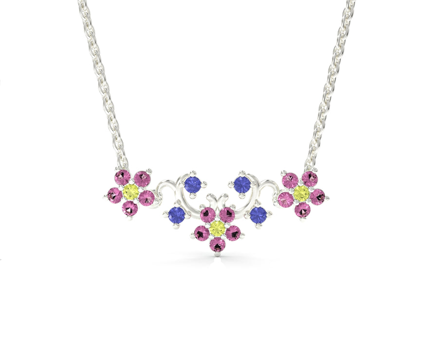 1 gold chain flower series inlaid with crystal stone