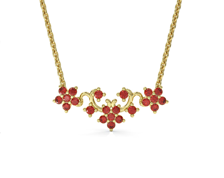 2 gold chain flower series inlaid with crystal stone