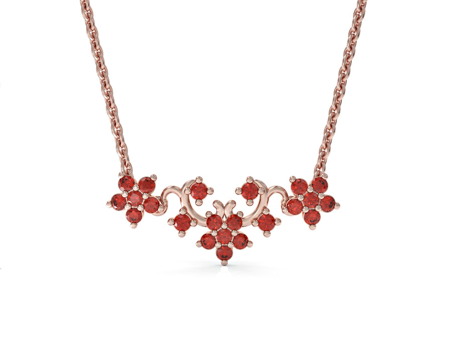3 gold chain flower series inlaid with crystal stone