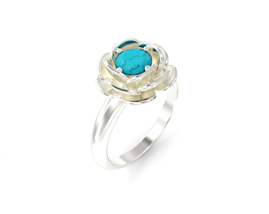 Rose gold ring set with a crystal stone 3