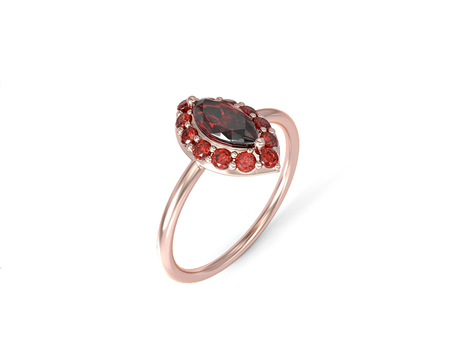Eye gold ring set with crystal stones 1
