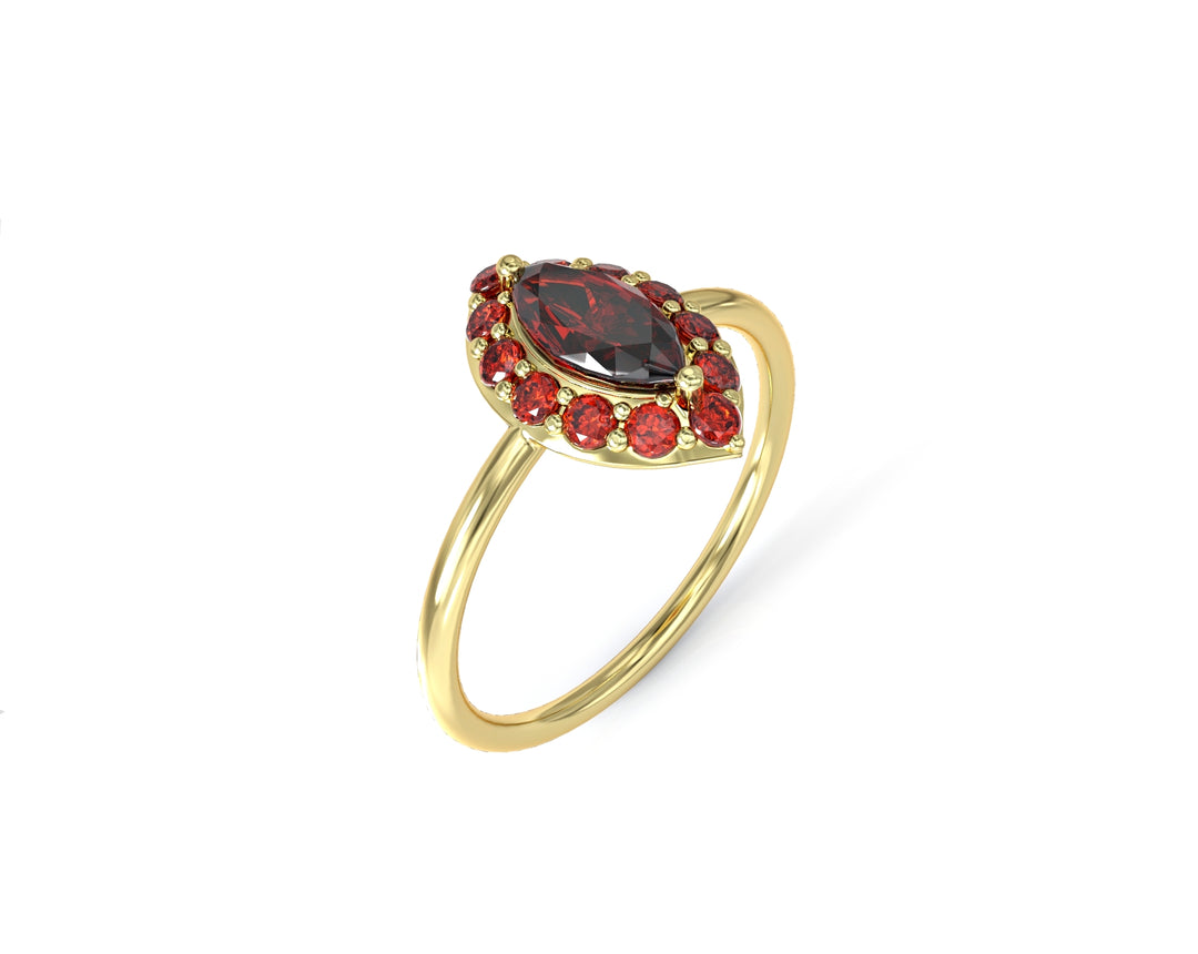 Eye gold ring studded with crystal stones 2