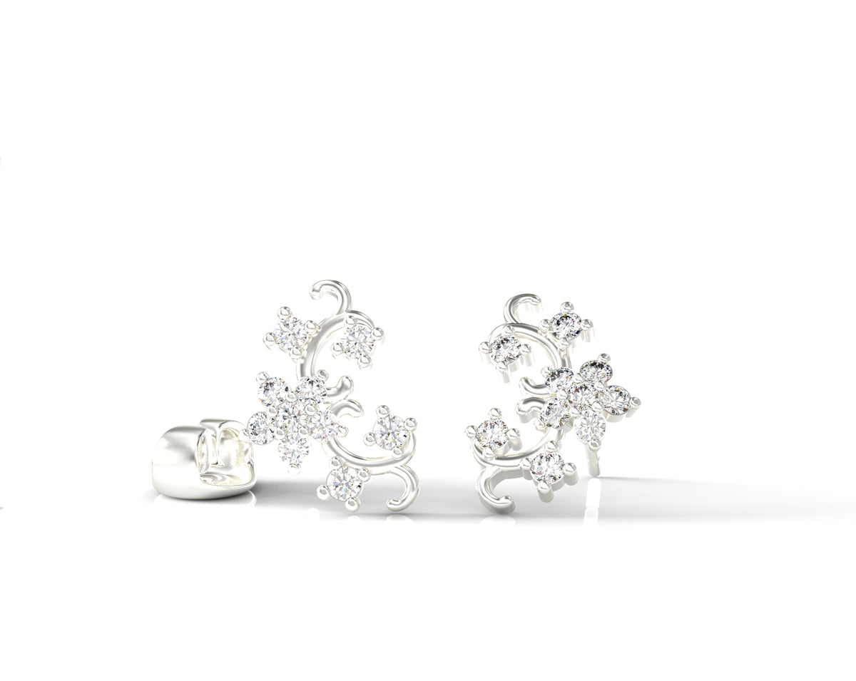 Gold earrings flower series