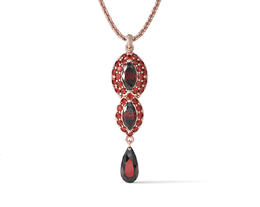 3 gold eye necklace studded with crystal stones