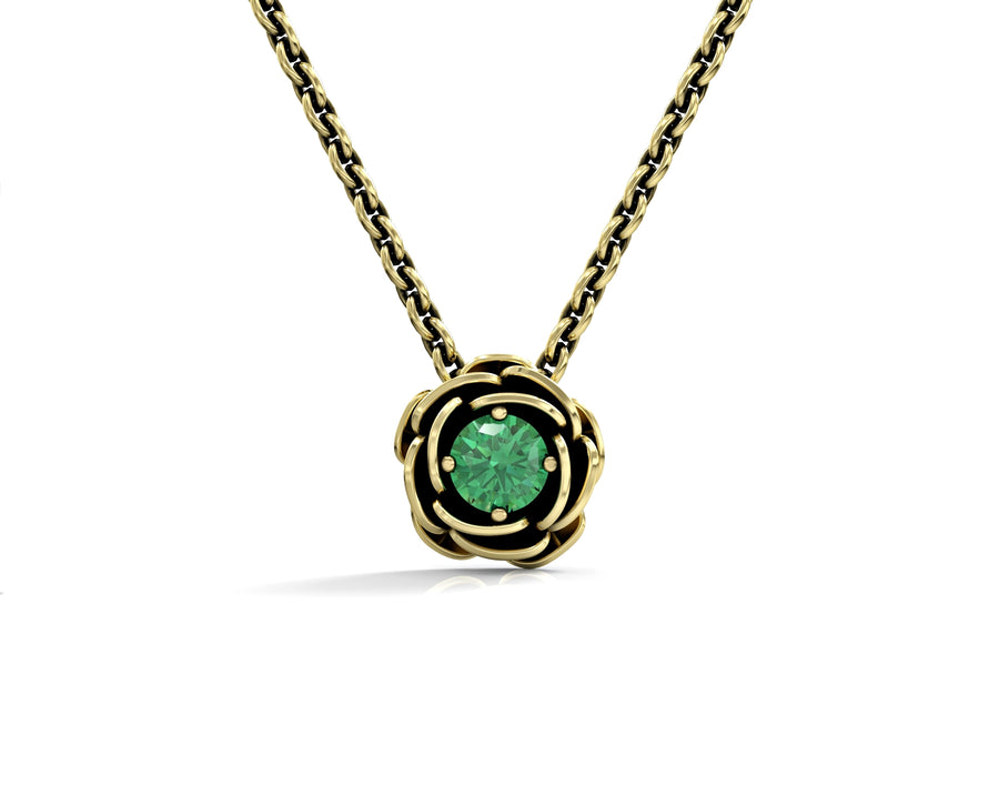 3 rose gold necklace set with a crystal stone