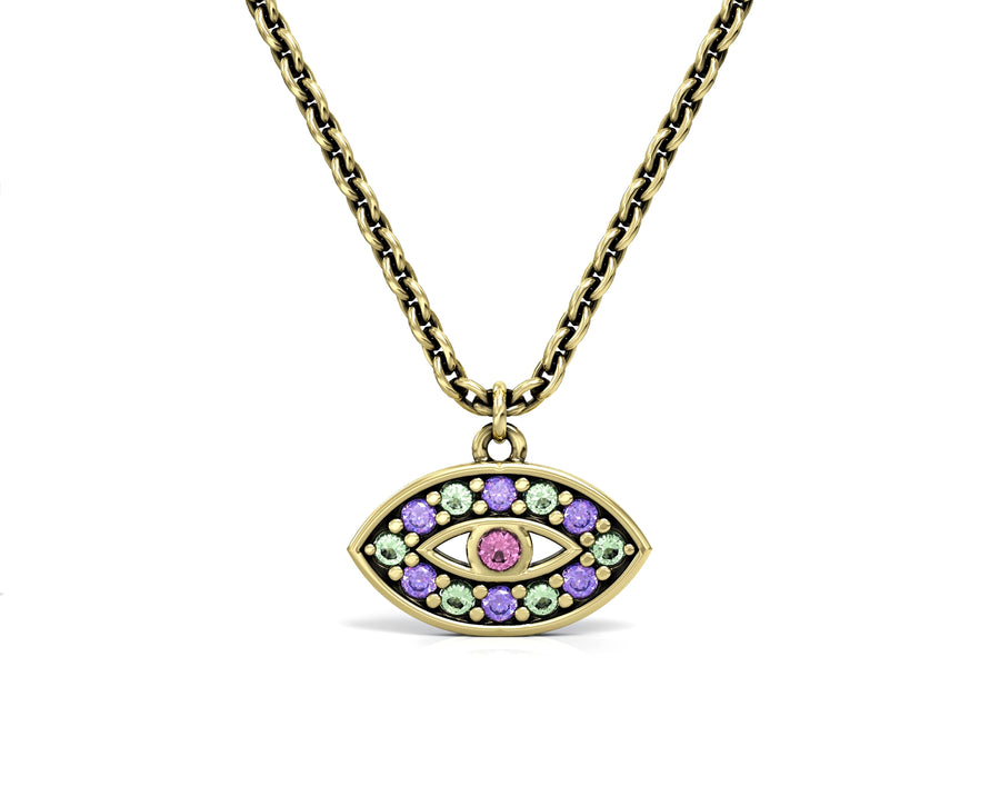 4 Ein Tova gold necklace studded with crystal stones