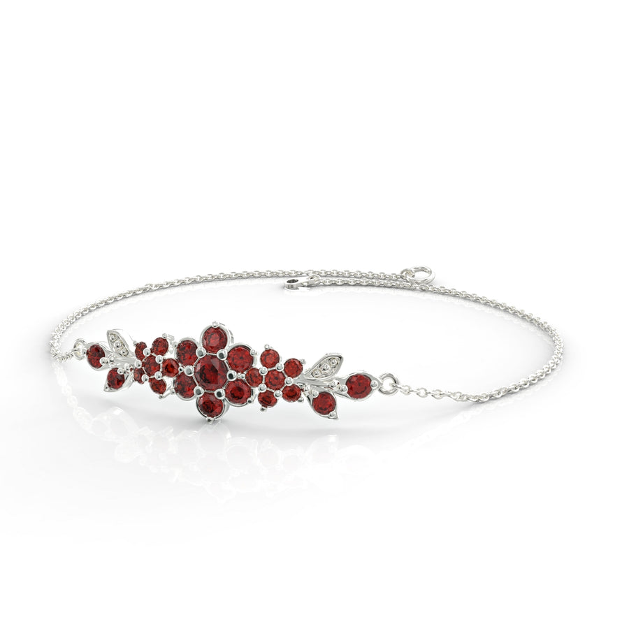 2 gold bracelet medium flowering branch inlaid with crystal stones