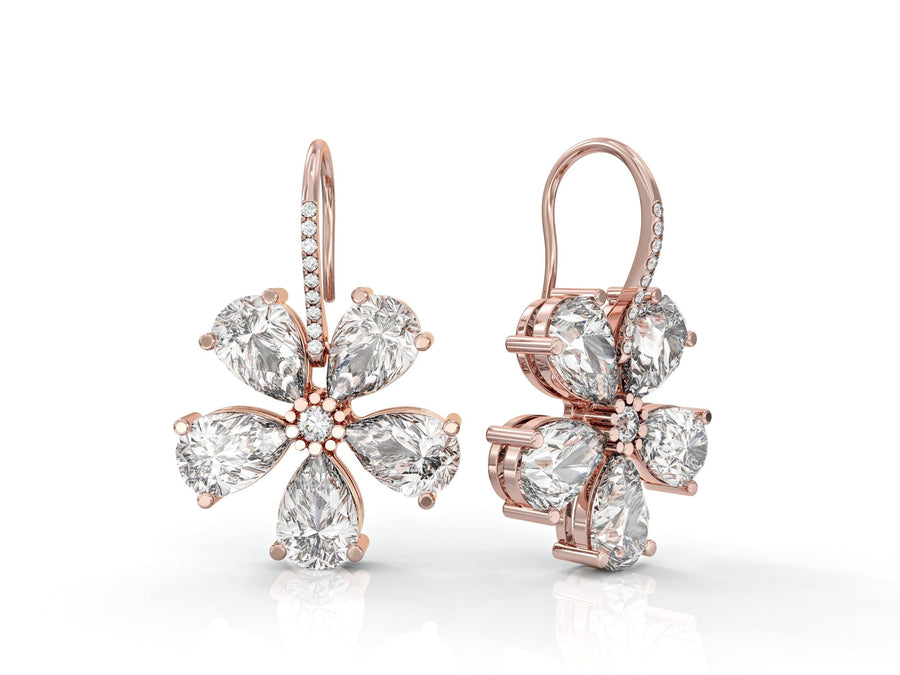 Wishes flower hanging earrings