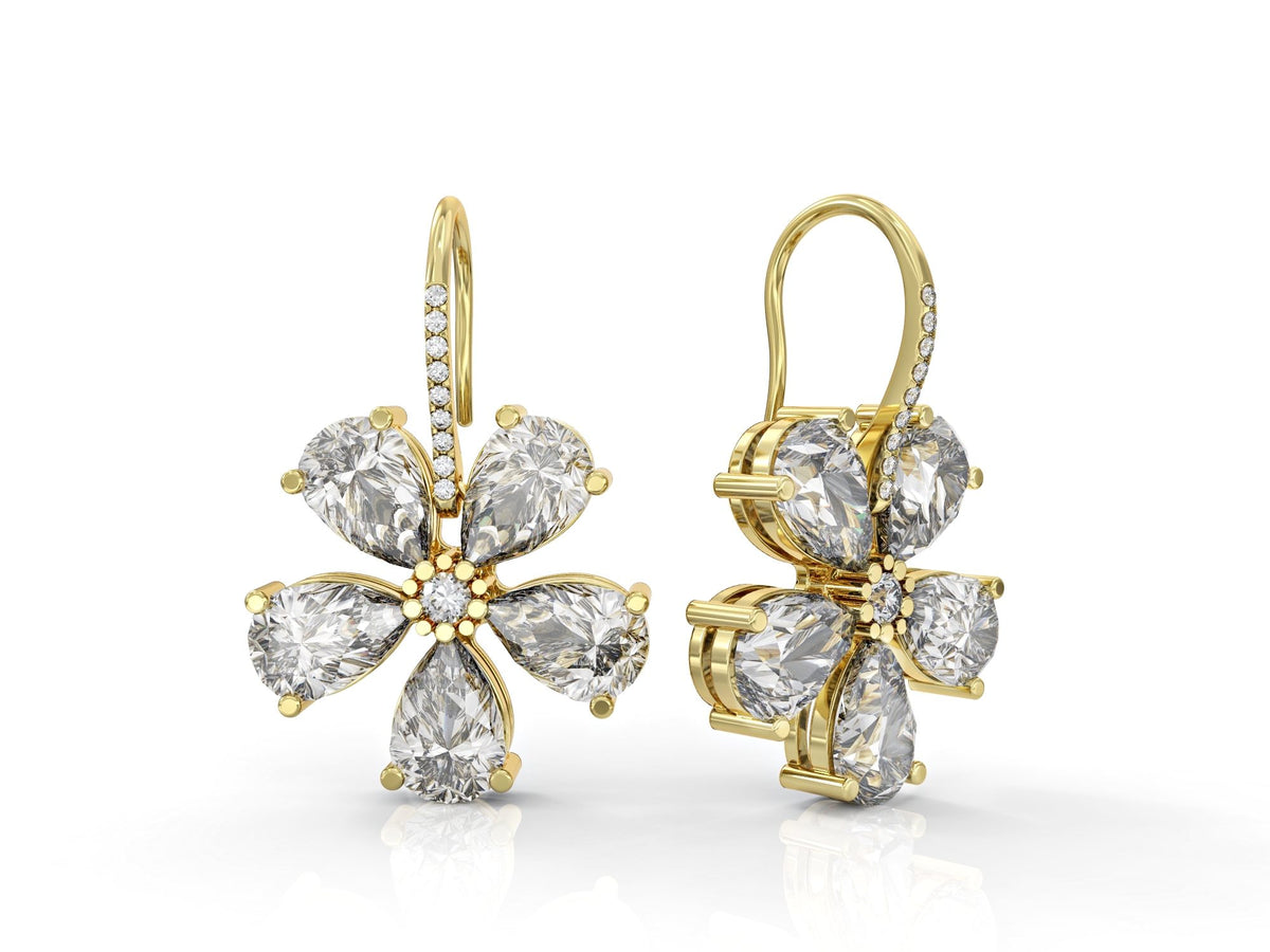 Wishes flower hanging earrings