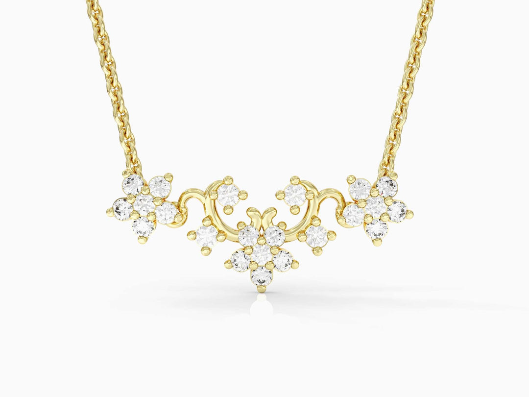 Gold necklace flower series