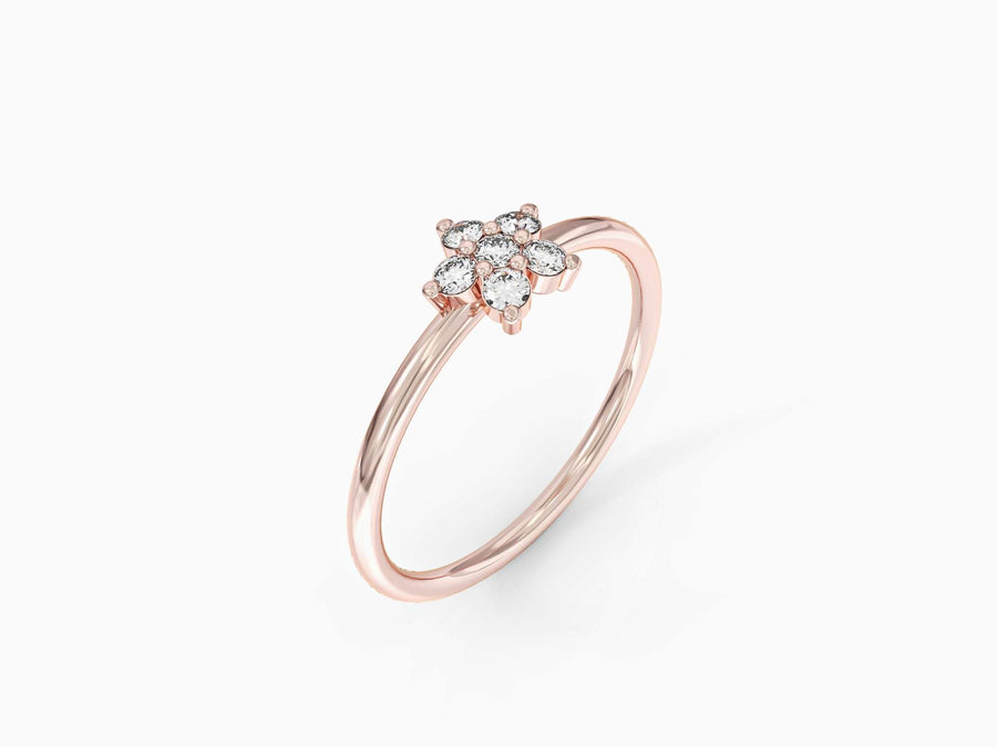 Single flower gold ring