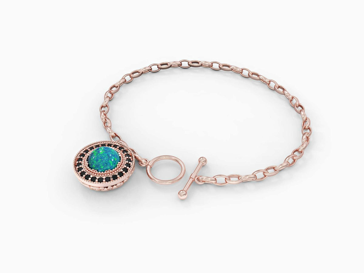 Nostalgia bracelet studded with zircons and opal