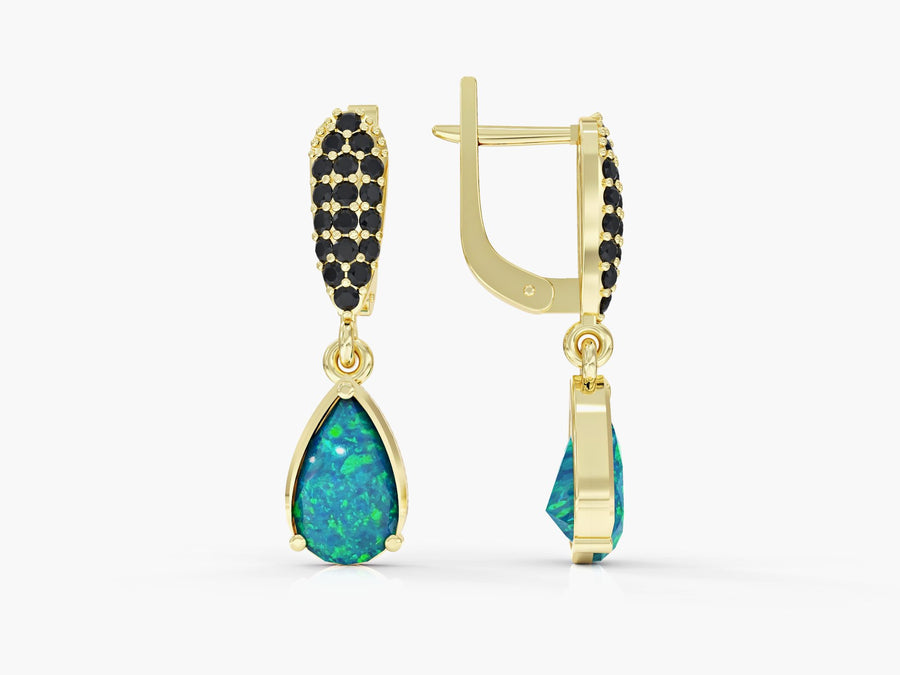 Opal drop earrings