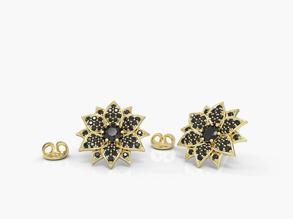 Amaryllis studded earrings studded with zircons