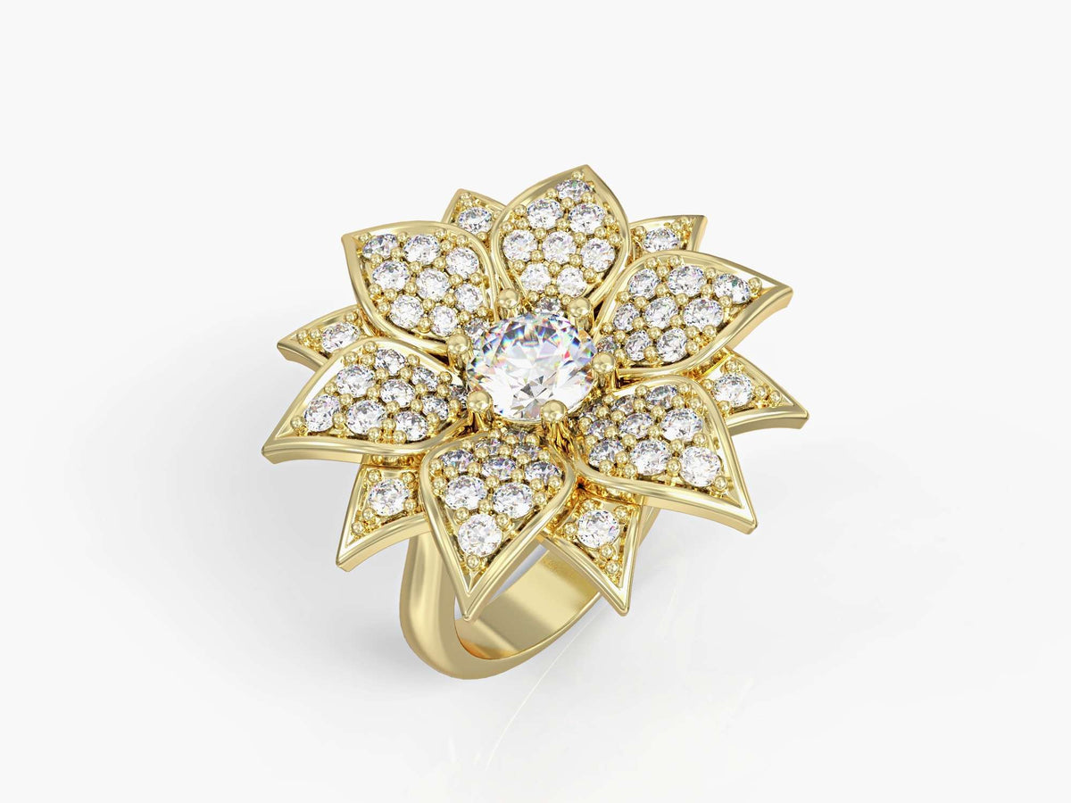 Amaryllis ring with zircons