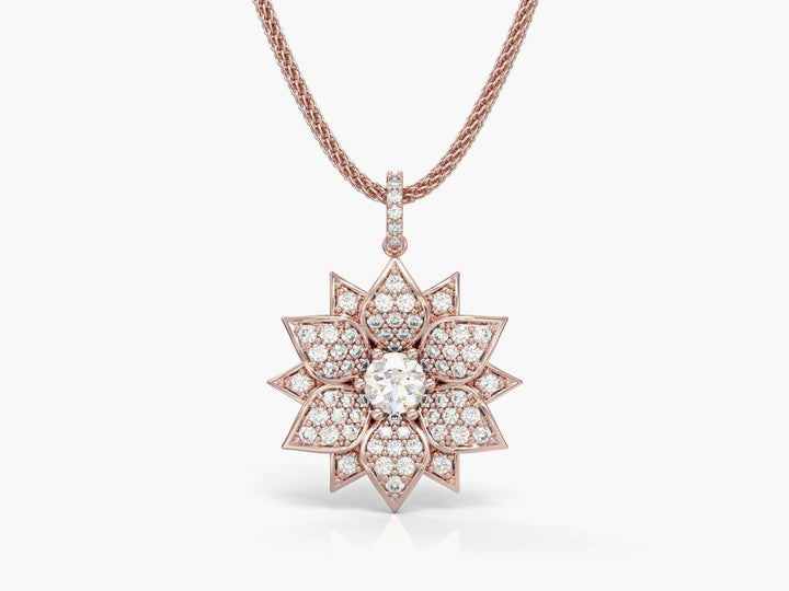 Amaryllis Inlaid Zirconia Gemstones Necklace