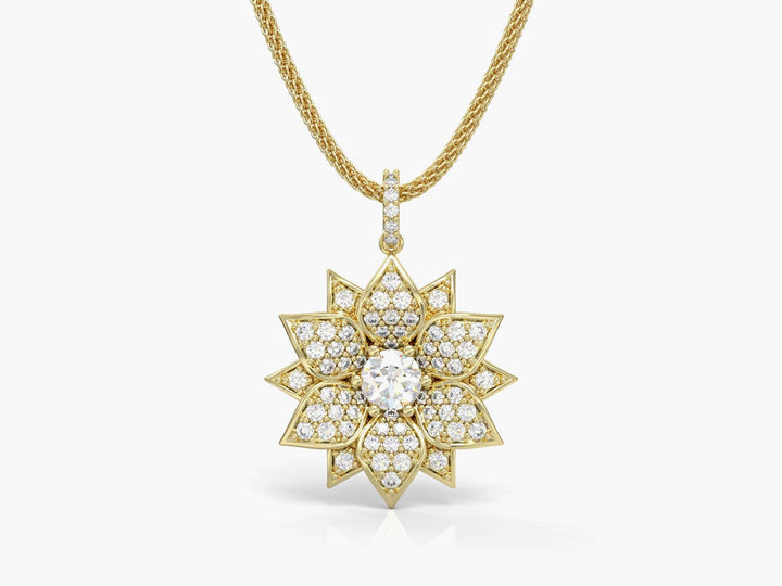 Amaryllis Inlaid Zirconia Gemstones Necklace