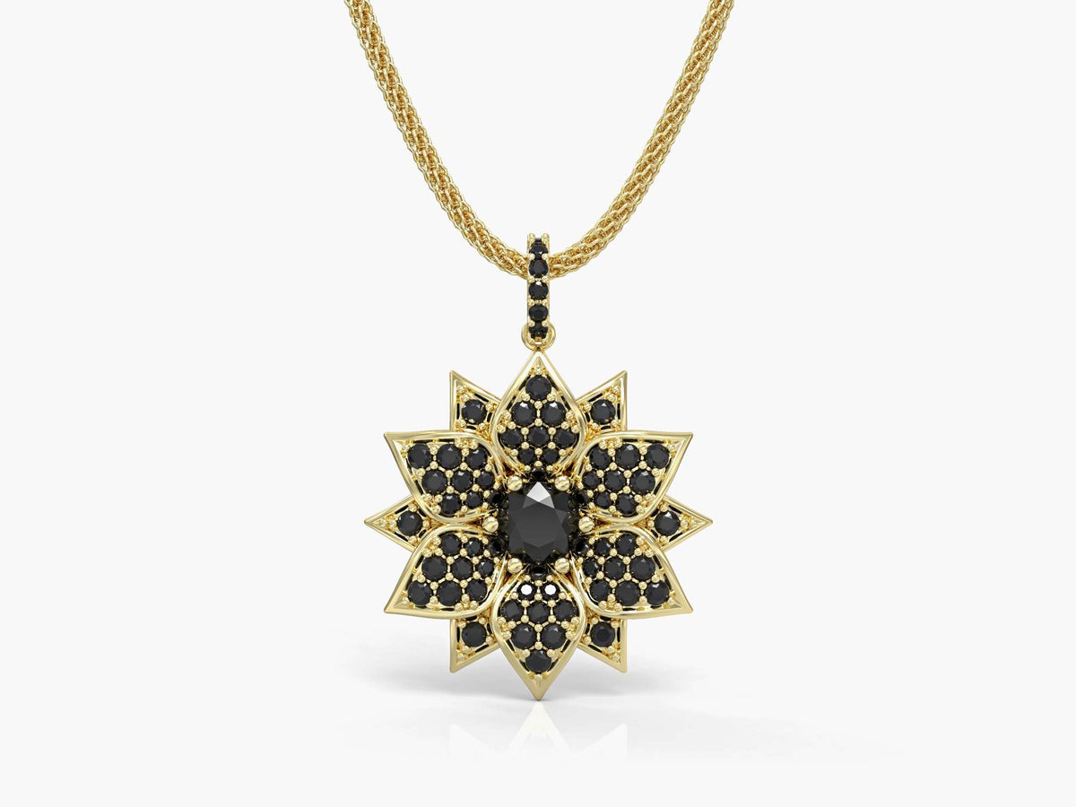 Amaryllis necklace studded with zircons
