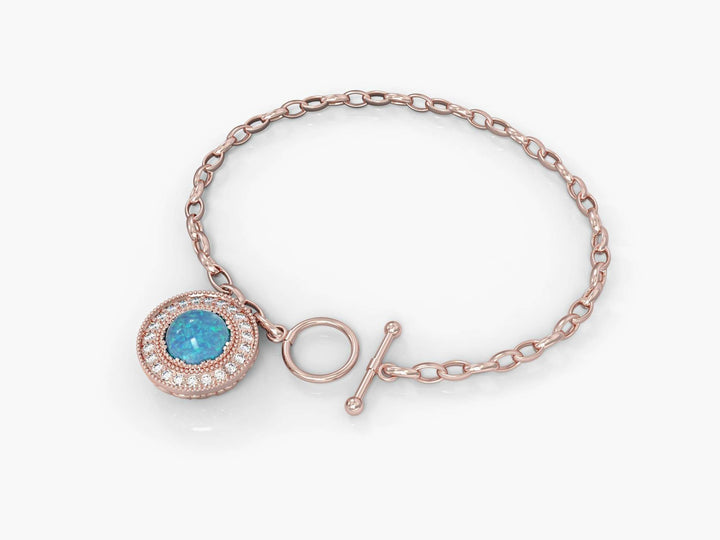 Precious Past Inlaid Zirconia Gemstones&Opal braceles