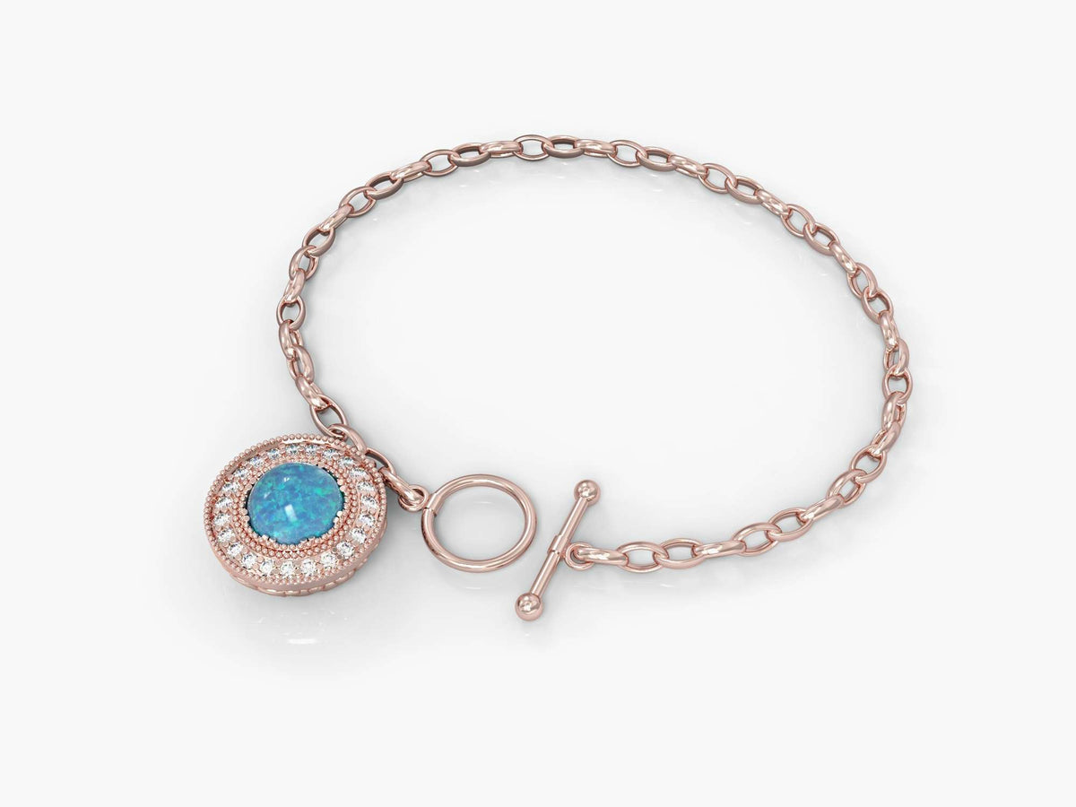 Nostalgia bracelet studded with zircons and opal