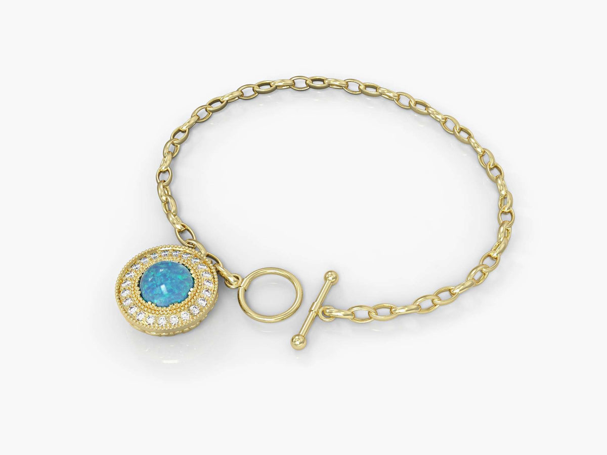 Nostalgia bracelet studded with zircons and opal