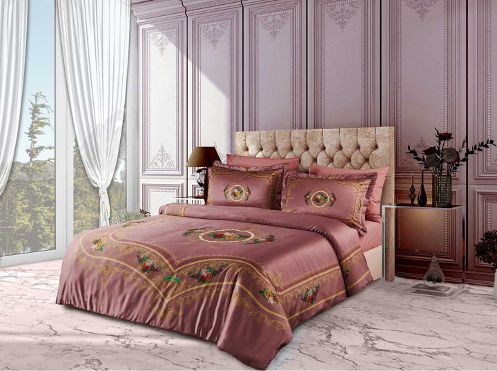 Isabel satin and cotton percale bedding set