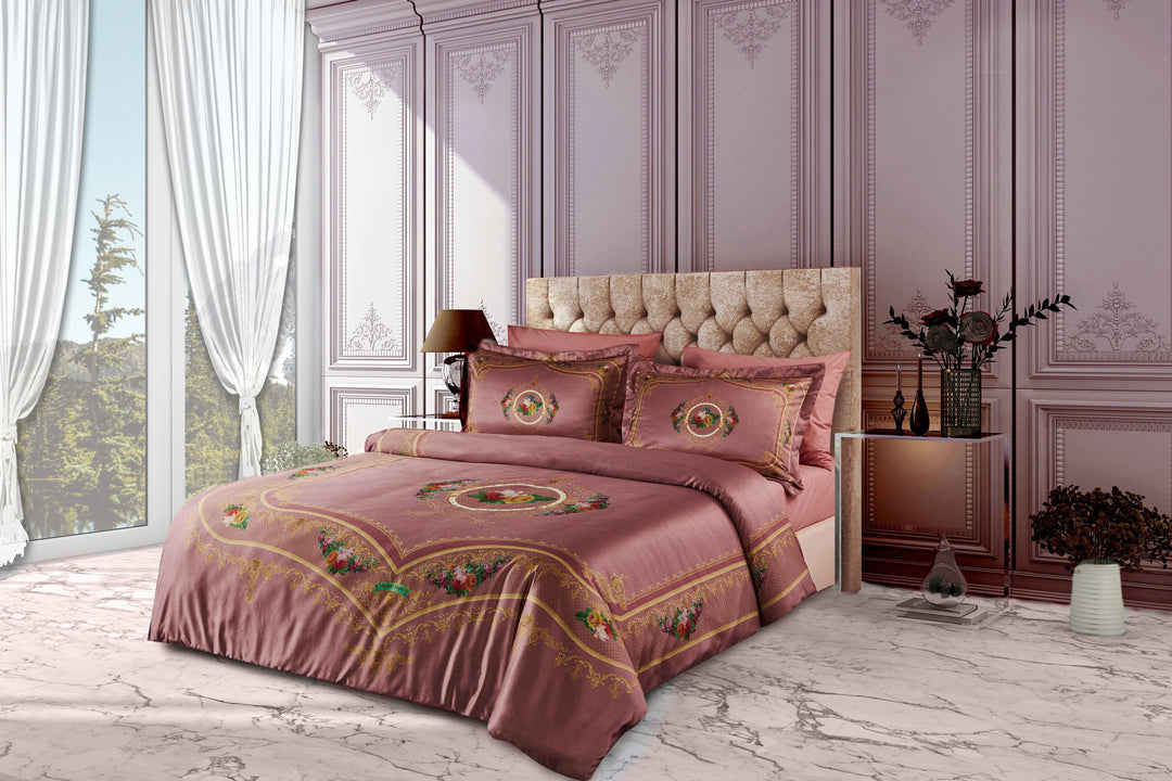 Isabel satin and cotton percale bedding set