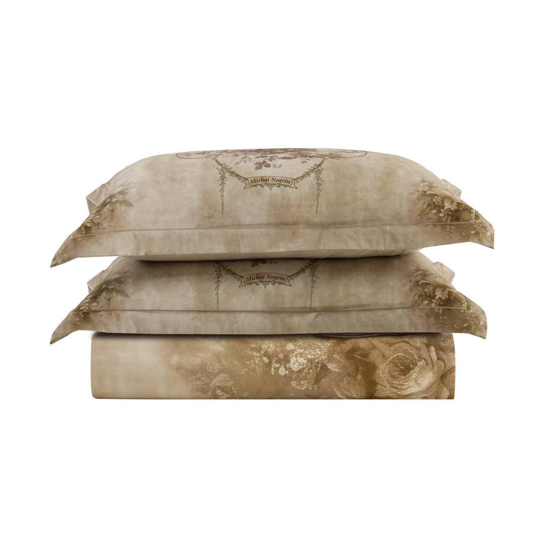 Valentina 100% Cotton Sateen Double Bedding Set - Brown - 3