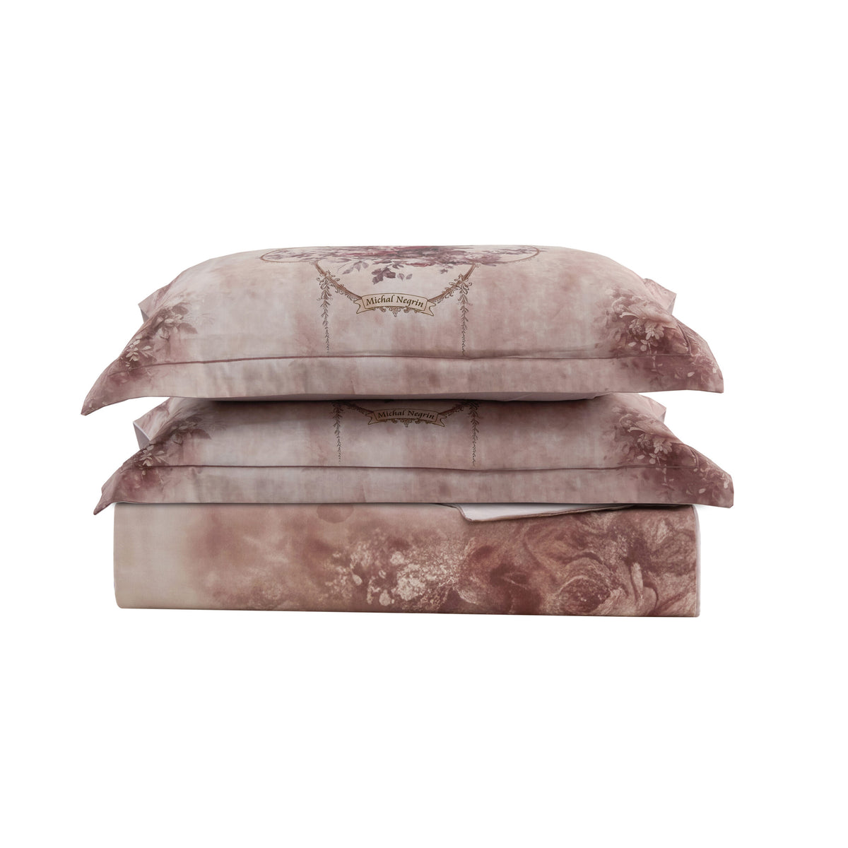 Valentina 100% Cotton Sateen Double Bedding Set - Antique Pink - 3