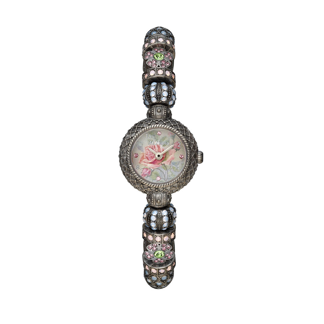 Women's Watch with Rhodium Plated Charm Bracelet