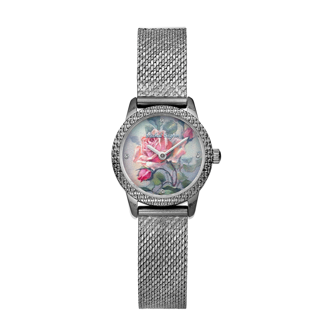 Women's Silver-Tone Watch with Zirconia Dial