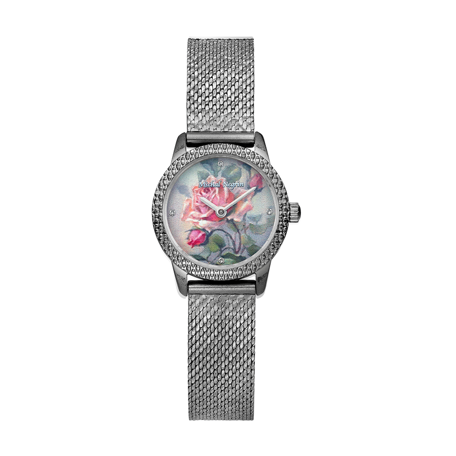 Women's Silver-Tone Watch with Zirconia Dial