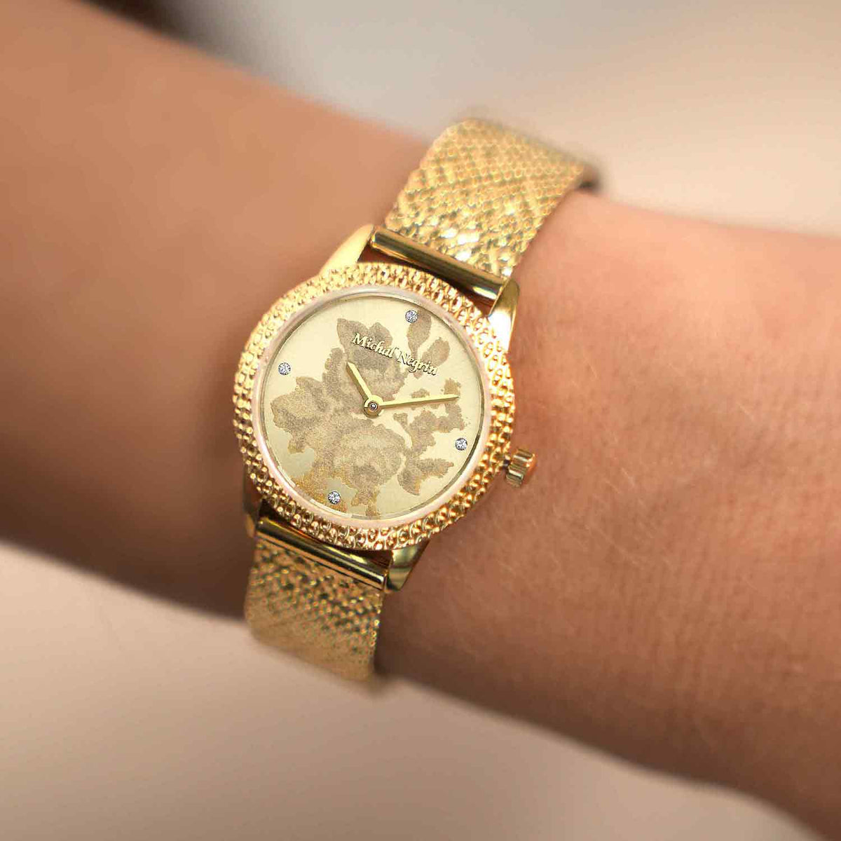 Women's Vintage Gold Plated Watch with Zirconia Dial - 2