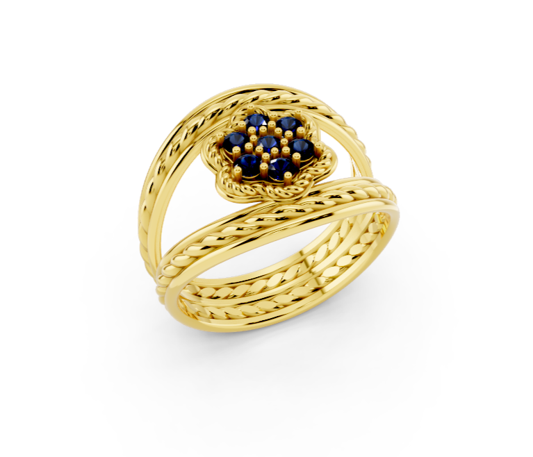 Suzanne sapphire gold ring