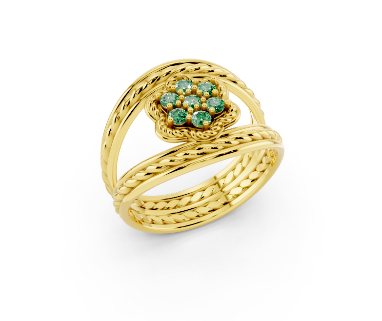 Susan emerald gold ring