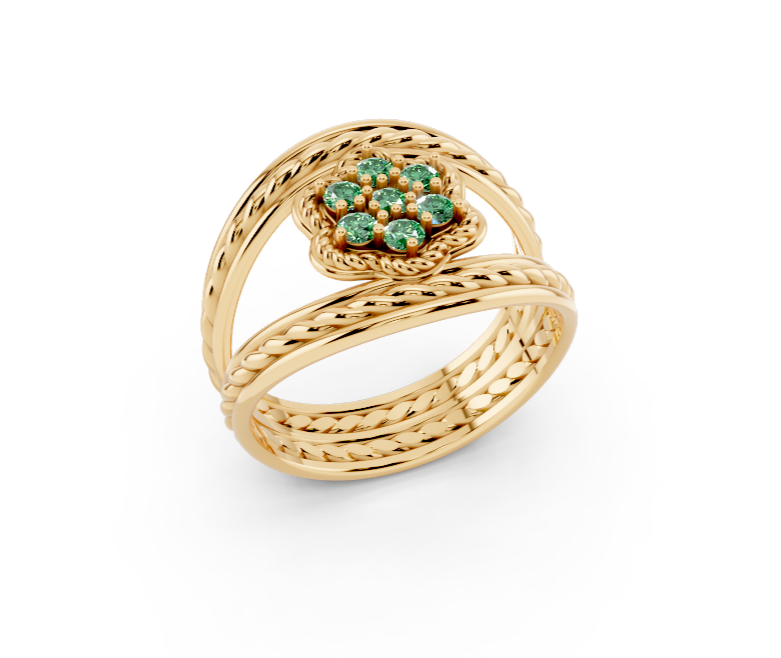 Susan emerald gold ring