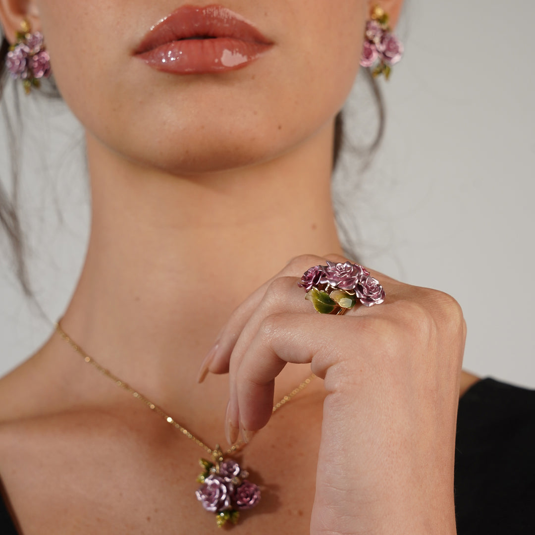 Multicolor Floral Ring with Enamel Finish - Monarchy - 8