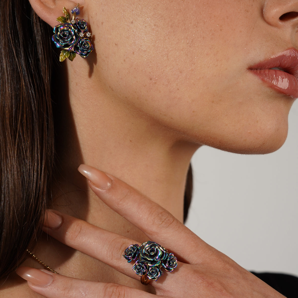 Multicolor Floral Ring with Enamel Finish - Monarchy - 6