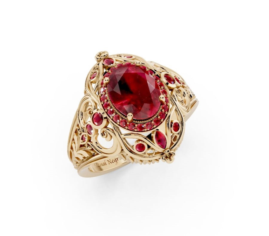 Margaret Ruby Gold Ring