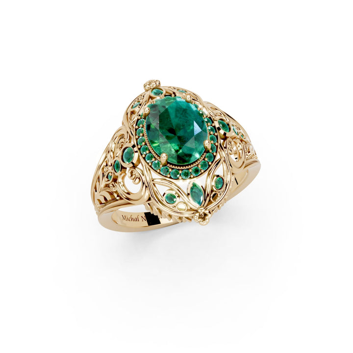 Emerald Margaret Gold Ring
