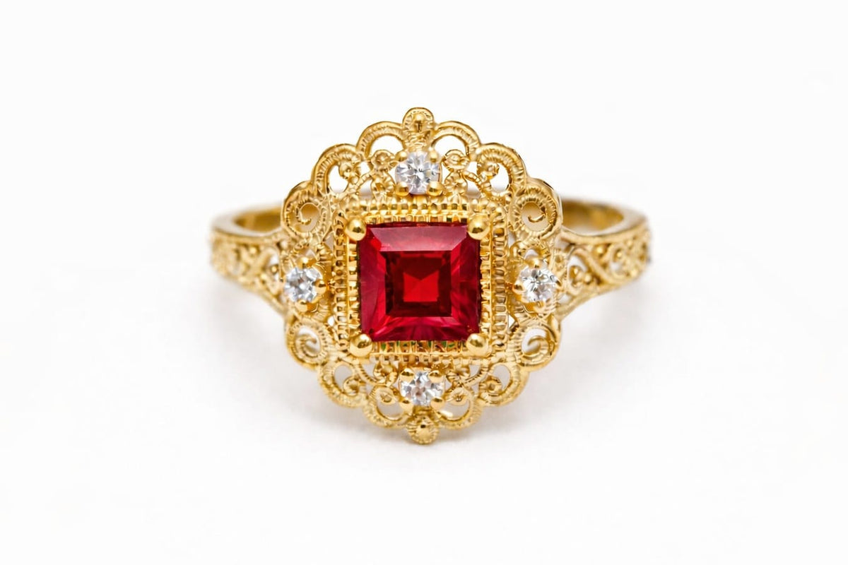 Alexandra Ruby Gold Ring