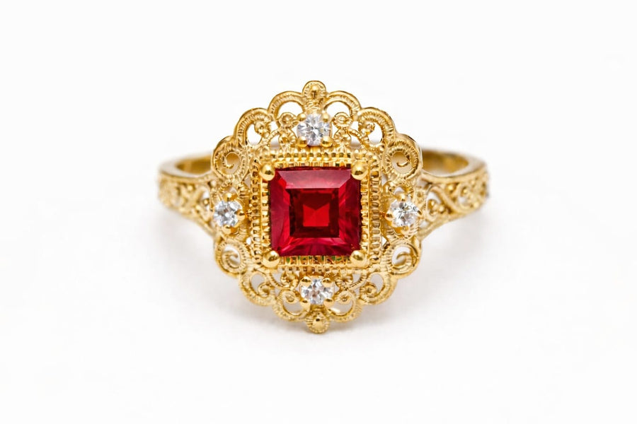 Alexandra Ruby Gold Ring