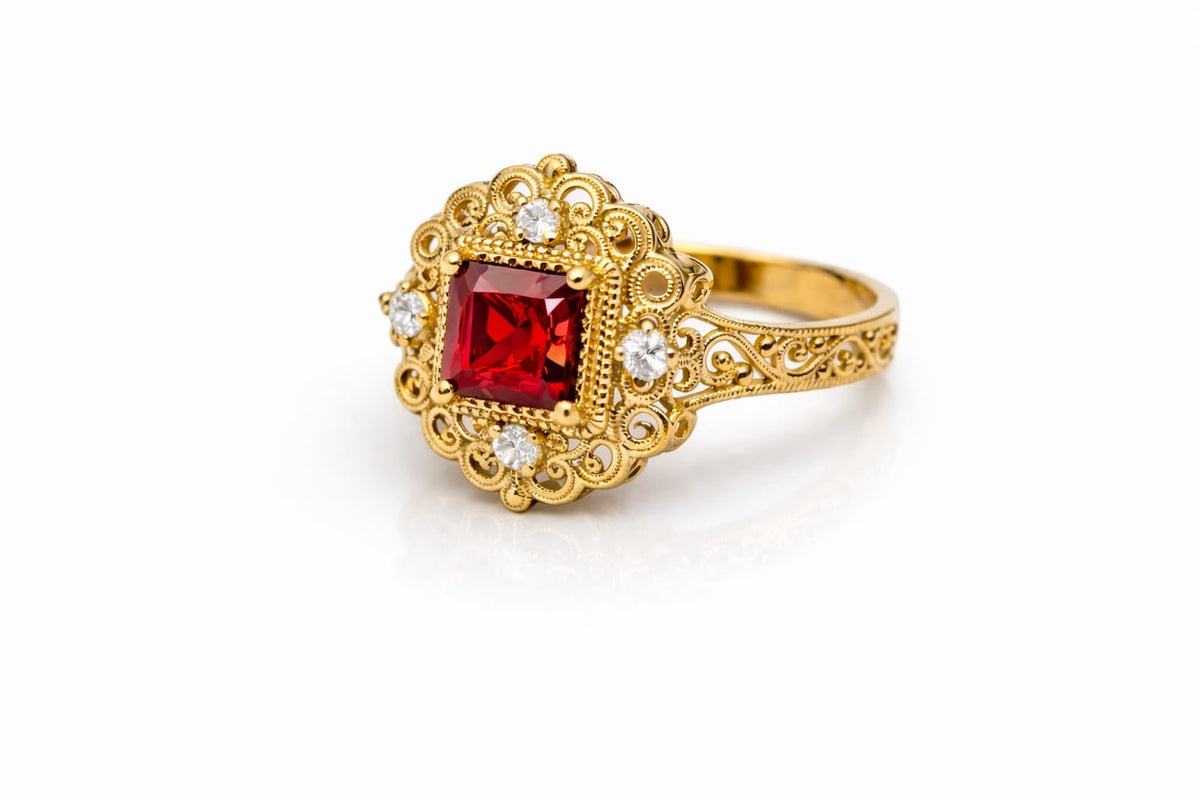 Alexandra Ruby Gold Ring