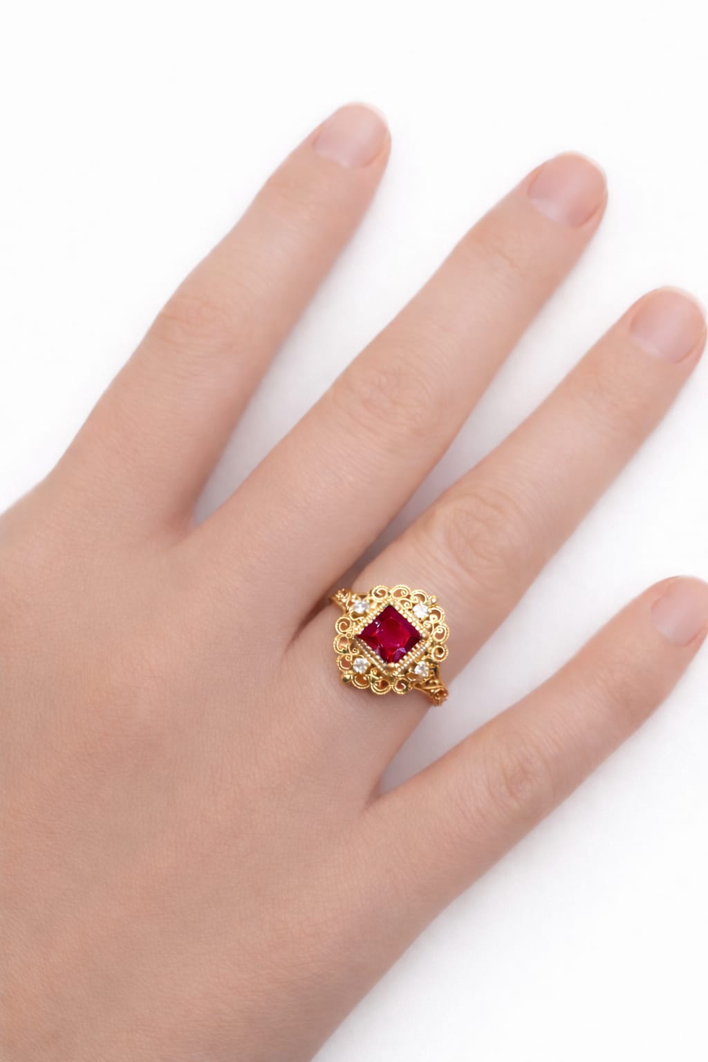 Alexandra Ruby Gold Ring