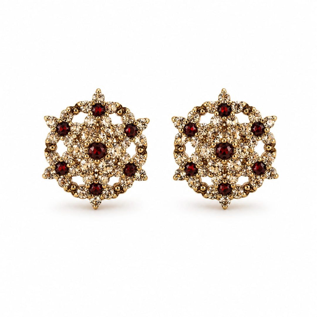 Angel earrings with Cream Grant crystals