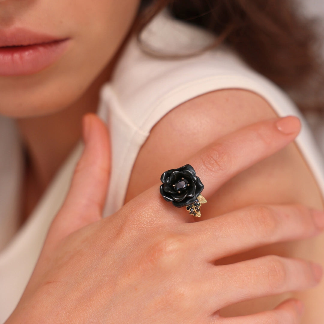 Monarchy Enamel CZ Stone Flower Ring