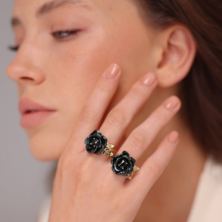 Monarchy Enamel CZ Stone Flower Ring