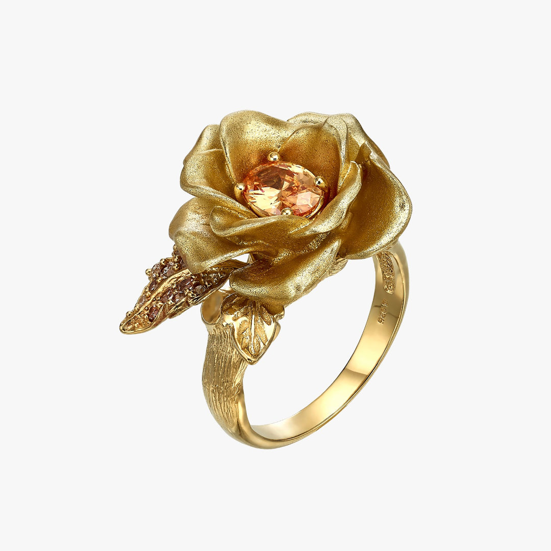 Monarchy Enamel CZ Stone Flower Ring
