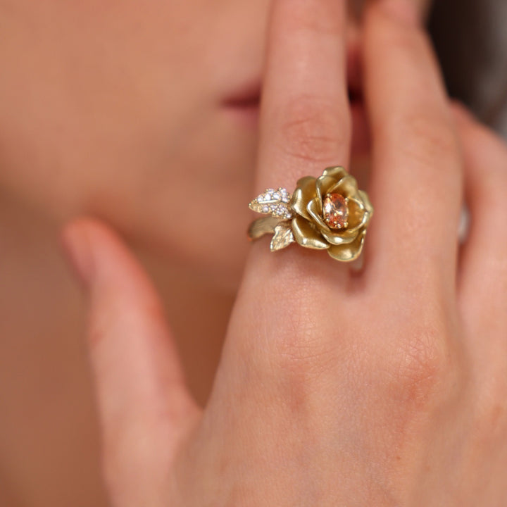 Monarchy Enamel CZ Stone Flower Ring